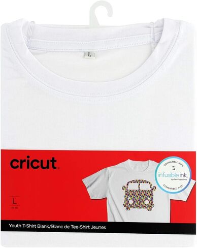 Cricut Youth T-Shirt Blank, Crew Neck, Large Infusible Ink, White in Saudi Arabia