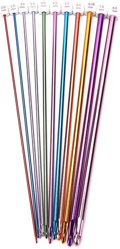 بايترا 11 قطعة من خطافات الكروشيه التونسية الافغانية مجموعة ابر الحياكة من الالومنيوم، متعددة الالوان، 2 ملم الى 8 ملم in Kuwait