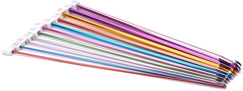 بايترا 11 قطعة من خطافات الكروشيه التونسية الافغانية مجموعة ابر الحياكة من الالومنيوم، متعددة الالوان، 2 ملم الى 8 ملم in Kuwait