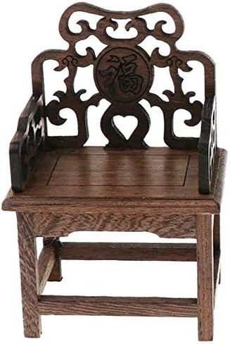 EatingBiting 1:6 Dollhouse Miniature Handcraft Furniture Retro Wood Square Table Armchairs 3 Pieces Dollhouse Furniture Miniatures - 1:6 Scale 3pcs Rosewood Table and Chairs Set,Toys Action Figures in Saudi Arabia