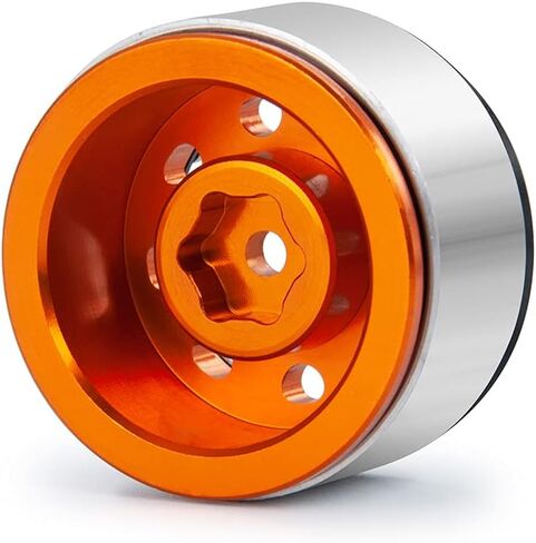4pcs Alloy 1/24 RC Beadlock Wheel Rims for 1:24 Axial SCX24 AXI90081 AXI00001 AXI00002 RC Crawler Car (Orange) in Saudi Arabia