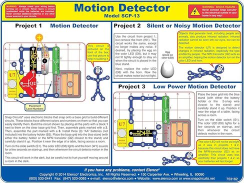 Snap Circuits Electronics Motion Detector Mini Kit | Build Motion Projects with Snap-Together Electronic Components | 12 Projects | Electronics Exploration Kit | Great STEM Product in Kuwait
