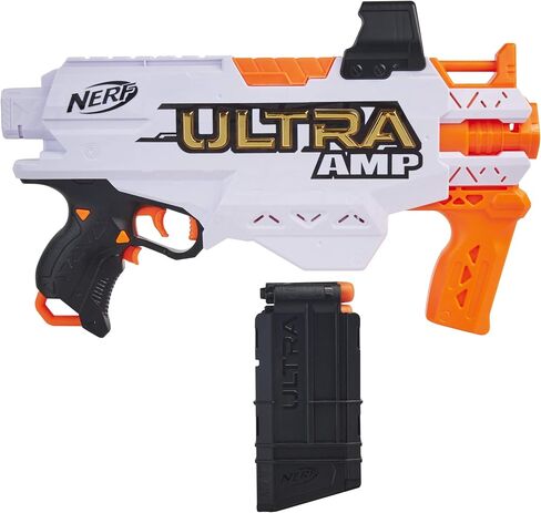 NERF Ultra Amp Motorized Blaster, 6-Dart Clip, 6 Ultra Darts, Compatible Only Ultra Darts in Saudi Arabia