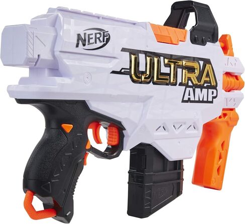 NERF Ultra Amp Motorized Blaster, 6-Dart Clip, 6 Ultra Darts, Compatible Only Ultra Darts in Saudi Arabia