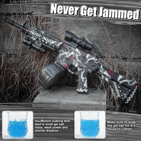 Gel Ball Blaster Automatic with 20,000 Rounds, Electric Gel Splat Toy with Drum& Mag and Goggles in Saudi Arabia