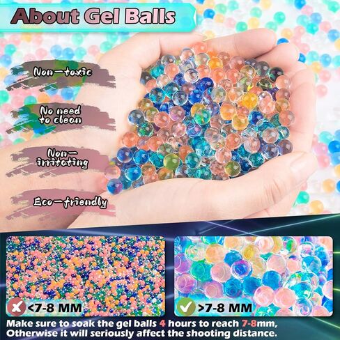Gel Ball Blaster Automatic with 20,000 Rounds, Electric Gel Splat Toy with Drum& Mag and Goggles in Saudi Arabia