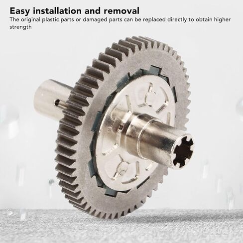 Slipper Spur Gear, Metal Steel 57T 0.8Mod Slipper Set Replacement Part, Silver Strong Wear Resistance Slipper Spur Gear for Arrma 1/10 Granit or Typhon 1/8 RC Car in Saudi Arabia