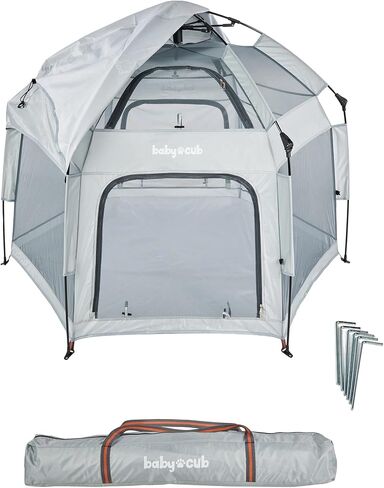 Baby Cub Playden - Indoor/Outdoor Covered Play Tent for Children, Portable Tent with Canopy, Easy Pop Up for Beach or Home, Lightweight and Versatile Child Tent in Saudi Arabia