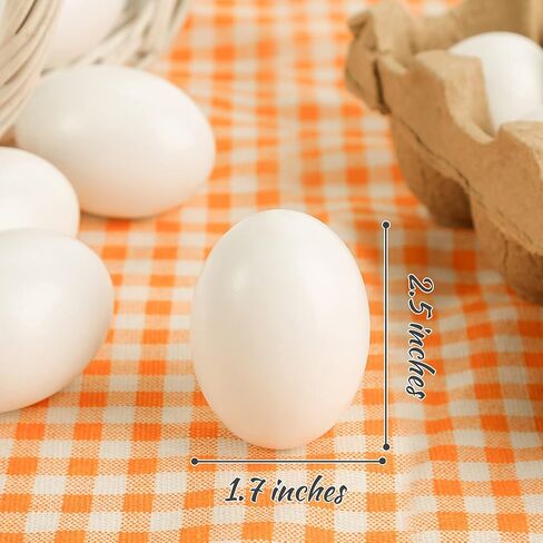 SallyFashion 48 Pcs White Wooden Eggs Fake Eggs Easter Eggs for Children DIY Game,Kitchen Craft Adornment,Toy Foods in Saudi Arabia