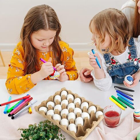 SallyFashion 48 Pcs White Wooden Eggs Fake Eggs Easter Eggs for Children DIY Game,Kitchen Craft Adornment,Toy Foods in Saudi Arabia