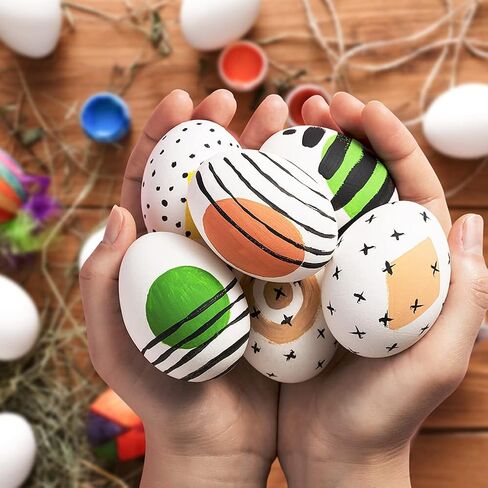SallyFashion 48 Pcs White Wooden Eggs Fake Eggs Easter Eggs for Children DIY Game,Kitchen Craft Adornment,Toy Foods in Saudi Arabia