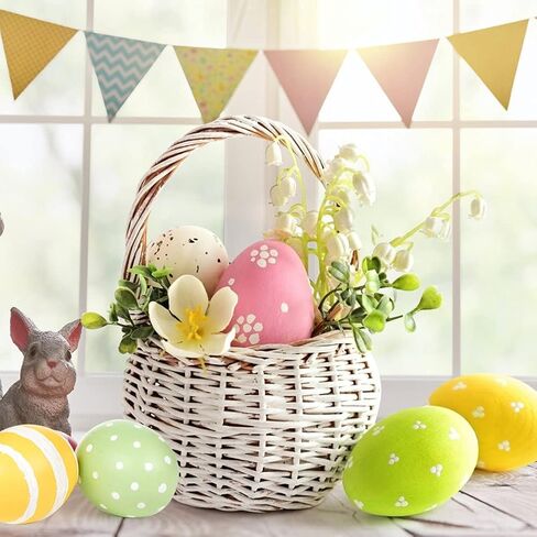 SallyFashion 48 Pcs White Wooden Eggs Fake Eggs Easter Eggs for Children DIY Game,Kitchen Craft Adornment,Toy Foods in Saudi Arabia