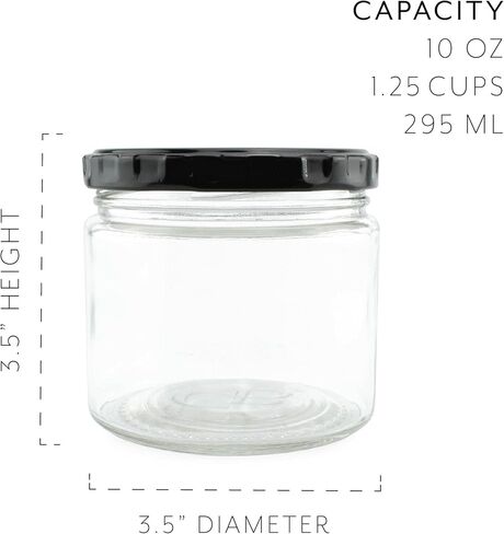 برطمانات صلصة فارغة سعة 10 اونصة من كورنوكوبيا (12 قطعة)؛ حاويات زجاجية شفافة لصنع الشموع او الصلصات in Kuwait