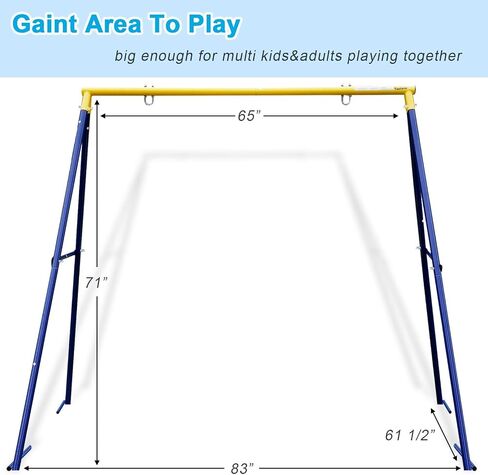 Saucer Swing Frame Stand Alone Heavy Duty for Kids Outdoor(BL/YE) in Saudi Arabia