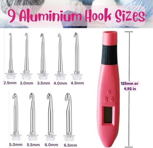 كتاب اثينا اليمنتس مجموعة خطافات كروشيه مضيئة مريحة قابلة للتبديل مع اضواء LED وعداد غرز كروشيه رقمي. خطافات كروشيه مضيئة قابلة لاعادة الشحن in Kuwait