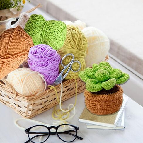 مجموعة أدوات كروشيه 22 قطعة من Foeipy، مجموعة نباتات كروشيه، طقم كروشيه للبالغين مع تعليمات وفيديوهات تعليمية، تعلم كيفية الحياكة، مستلزمات الحياكة بنفسك in Kuwait