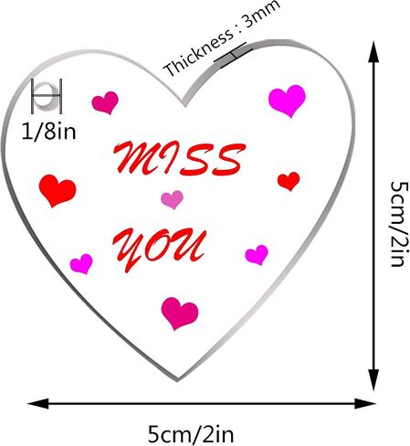 obmwang 60 Pack 2 Inch Acrylic Heart Keychain Blanks Acrylic Hearts Discs with Hole 1/8 inch Thick for DIY Keychain, Vinyl Projects, Gift Tags, Valentine's Day Ornaments in Saudi Arabia