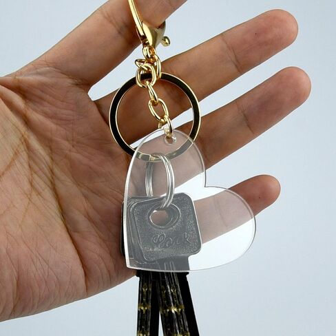 obmwang 60 Pack 2 Inch Acrylic Heart Keychain Blanks Acrylic Hearts Discs with Hole 1/8 inch Thick for DIY Keychain, Vinyl Projects, Gift Tags, Valentine's Day Ornaments in Saudi Arabia