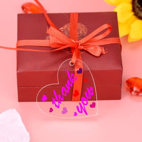 obmwang 60 Pack 2 Inch Acrylic Heart Keychain Blanks Acrylic Hearts Discs with Hole 1/8 inch Thick for DIY Keychain, Vinyl Projects, Gift Tags, Valentine's Day Ornaments in Saudi Arabia
