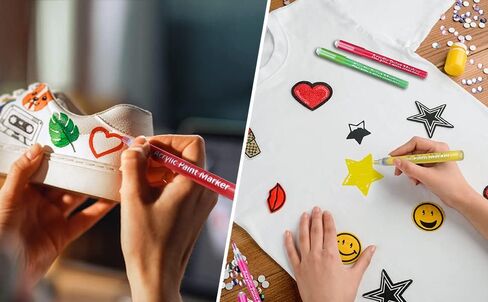 أقلام طلاء أكريليك 36 لونًا من CeleMoon لطلاء الصخور والزجاج والحجر والسيراميك والخشب والنسيج والقماش واللوازم الفنية - رأس رفيع جدًا 0.7 مم لصناعة الحرف اليدوية على شكل بيضة عيد الفصح in Kuwait