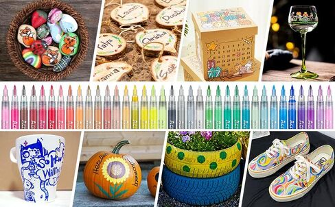 أقلام طلاء أكريليك 36 لونًا من CeleMoon لطلاء الصخور والزجاج والحجر والسيراميك والخشب والنسيج والقماش واللوازم الفنية - رأس رفيع جدًا 0.7 مم لصناعة الحرف اليدوية على شكل بيضة عيد الفصح in Kuwait