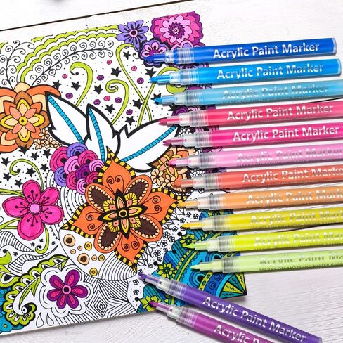 أقلام طلاء أكريليك 36 لونًا من CeleMoon لطلاء الصخور والزجاج والحجر والسيراميك والخشب والنسيج والقماش واللوازم الفنية - رأس رفيع جدًا 0.7 مم لصناعة الحرف اليدوية على شكل بيضة عيد الفصح in Kuwait