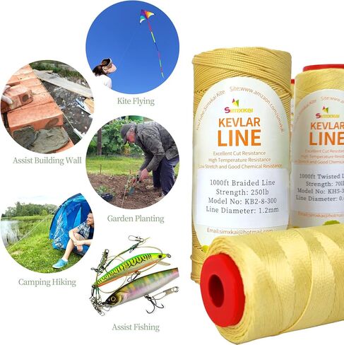 Simxkai كيفلر طائرة ورقية خط الطيران منخفضة تمتد الملتوية سلسلة طائرة ورقية عالية القوة لصيد الأسماك في الهواء الطلق التخييم المشي لمسافات طويلة in Kuwait