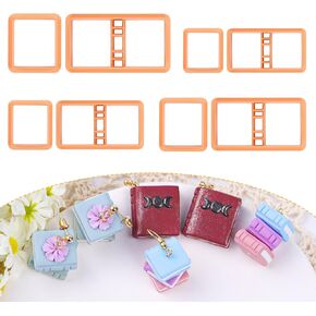 Puocaon Books Clay Cutters - 8 Pcs Polymer Clay Cutters for 3D Books Clay Earrings Jewelry Making, Back to School Book Clay Cutters for Polymer Clay Jewelry Earrings, Miniature Clay Jewelry Cutters