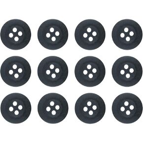ButtonMode Standard Khakis, Chinos and Casual Cotton Pants Buttons Set (Fits Dockers, Gap, Polo, Ralph Lauren Pants) includes 1-Dozen Buttons Measuring 15mm (5/8 Inch), Black Charcoal, 12-Buttons