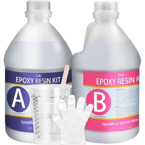 Epoxy Resin - 1 Gallon Crystal Clear Epoxy Resin Kit for Casting and Coating, Table Tops - Bubble Free Fast Curing 2 Part Art Resin for DIY Jewelry Making, Wood, Resin Molds, Countertop, River Table