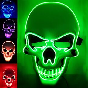 OceanWings Halloween Mask LED Light up Costumes Scary Mask for Party Supplies Favor in Kuwait