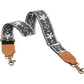 KamostarX Purse Strap,Purse Strap Replacement Crossbody Wide Shoulder Strap Handbag Canvas Belts Guitar Straps Adjustable (Duotone Snowflake)