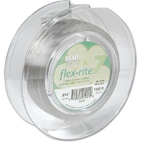 The Beadsmith Flex-Rite 7 Strand Nylon Coated, Stainless-Steel Beading Wire, Jewelry Making Supply (.012 Dia, Clear - 100 Ft) in Kuwait