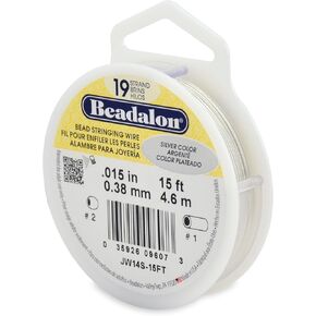 Beadalon 19-Strand 0.015" (0.38 mm) 15 ft (4.6 m) Silver Color Bead Stringing Wire