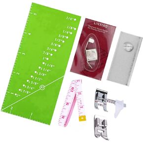 مسطرة دليل التماس ودليل خياطة مغناطيسي لماكينة الخياطة، 6 قطع من ملحقات ماكينة الخياطة تحتوي على شريط قياس وقدم ضغط لماكينة الخياطة in Kuwait