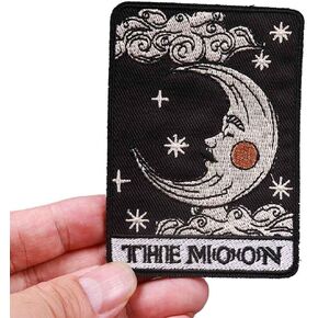 بطاقة Moon Tarot Fortune Telling 3.6 بوصة حديد على رقعة لاصقة حرارية مطرزة للملابس in Kuwait