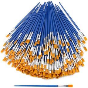 Hslife 120 Pcs Blue Handle Paint Brushes, Paint Brushes Kits Set, Nylon Flat Paint Brushes, Oil Watercolor Artist Painting Brushes in Saudi Arabia