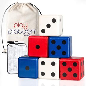 Play Platoon Lawn Dice - Giant Wooden Yard Dice Game for Playing Endless Outdoor Games