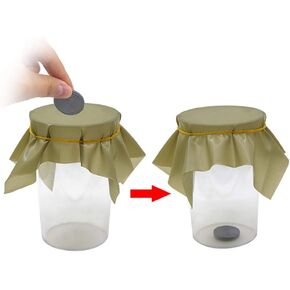 طبق خدع سحرية من بلاك هول لاختراق العملات المعدنية من خلال ورقة مطاطية في كوب ساحر دعائم ذهنية سحرية وهمية in Kuwait