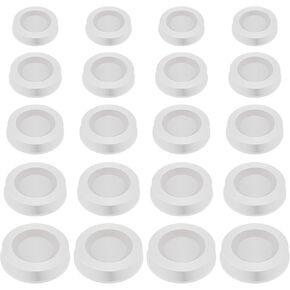 BLMHTWO 20 Pieces Piggy Bank Stopper Replacement, Piggy Bank Plug Piggy Bank Stopper Saving Box Plug White5 Sizes Round