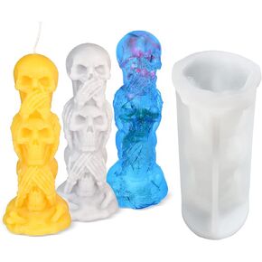 FUYAKEJI Halloween 3D Skull Resin Mold Silicone Skull Mold for Candles in Saudi Arabia