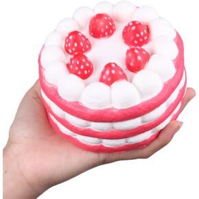 Anboor 4.33" Squishies Jumbo Slow Rising Kawaii Colorful Squishies Strawberry Cake Scented 1 Pcs