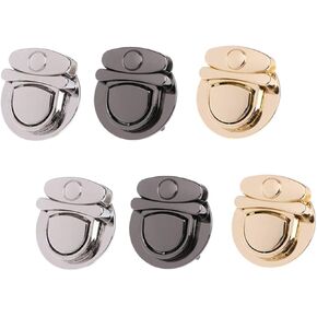 6 قطع من مشابك القفل بمحور إغلاق عملي محفظة تغلق بمشبك تثبيت ملتف دائري الشكل معدني مشبك لأجهزة يدوية الصنع الصنع الصنع محفظة يدوية الصنع مصنوعة حقائب اليد والملحقات ، 3 ألوان in Kuwait