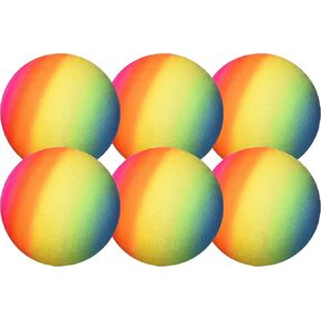 Rainbow Playground Kickballs (9") Soft Rubber Bouncy Beach Balls