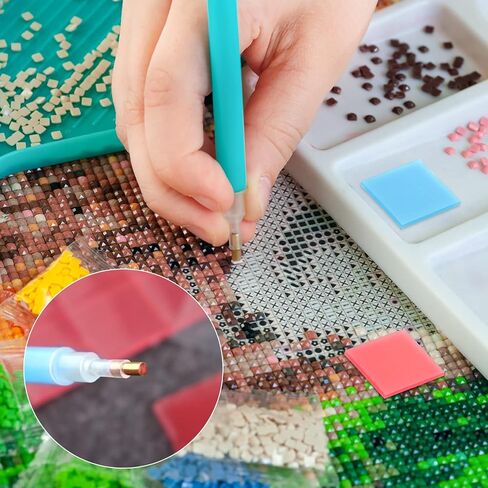Cobee الماس اللوحة الغراء الطين، 80 قطعة DIY اللوحة الغراء الطين الملونة اللوحة الطين الشمع التطريز عبر غرزة اللوحة مجموعة أداة DIY أداة الشمع الماس لملحقات التطريز، 2 × 2 سم (4 ألوان) in Kuwait