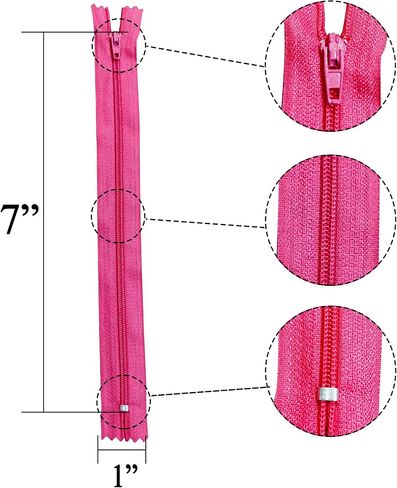 KGS Nylon Zipper for Sewing Crafts | 20 Assorted Colours | Size: 4+6+8+10+12 Inch | 100 Zippers/Pack | Multicolor Zippers for Sewing Supplies and Replacement in Bags, Pouches, Skirts, Dresses in Saudi Arabia