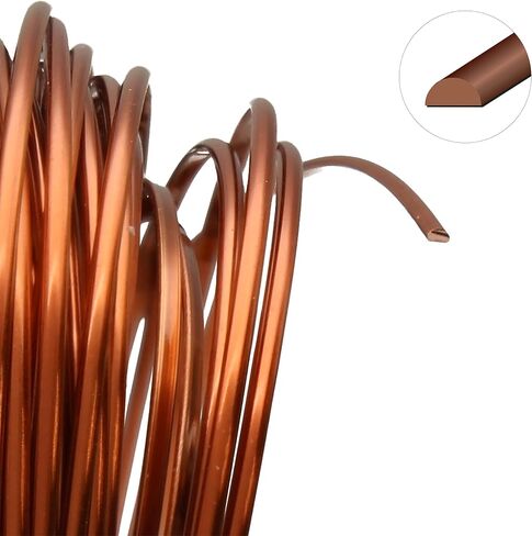 The Beadsmith Half-Round Craft Wire - Wire Elements - Soft Temper - 21 Gauge, 7 Yard Coil - Antique Copper Color - Beading Wire Used for Jewelry Making, Wire Wrapping, and Other DIY Arts & Crafts in Saudi Arabia