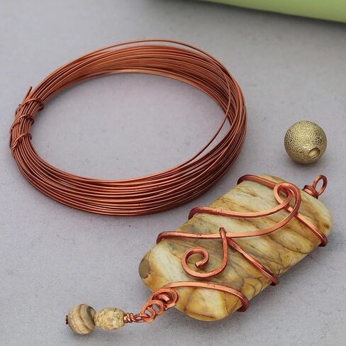 The Beadsmith Half-Round Craft Wire - Wire Elements - Soft Temper - 21 Gauge, 7 Yard Coil - Antique Copper Color - Beading Wire Used for Jewelry Making, Wire Wrapping, and Other DIY Arts & Crafts in Saudi Arabia