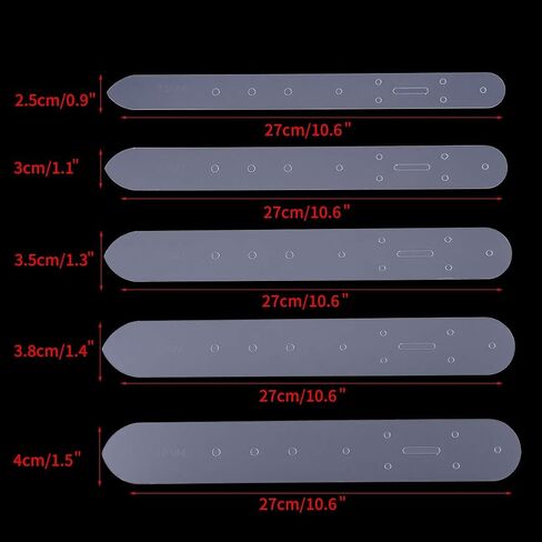 5Pcs Belt Holes Template Acrylic Template Leather Carft Belt Punching Template DIY Set, 25/30/35/38/40mm in Saudi Arabia