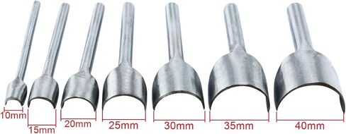 YaeTek Leather Craft Tools DIY Half-Round Cutter Punch Strap Belt Wallet Bag End Cutting Tool Arc-Shaped 7 Sizes 10-40mm in Saudi Arabia